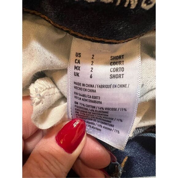 American Eagle Women's Size 2 Short Jegging Jeans Distressed AEO X4 Denim Skinny - Picture 5 of 8
